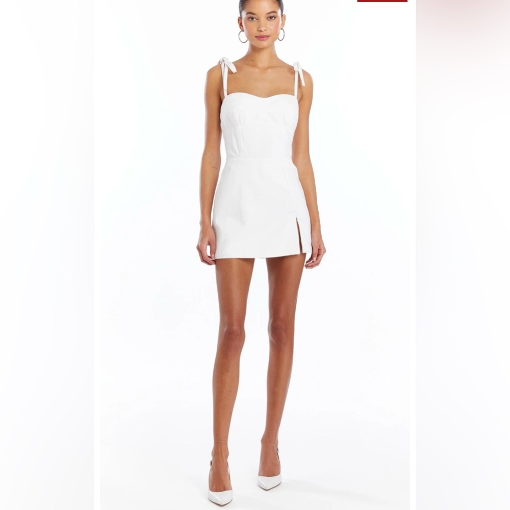 Amanda Uprichard White Mini Dress with Tie Straps